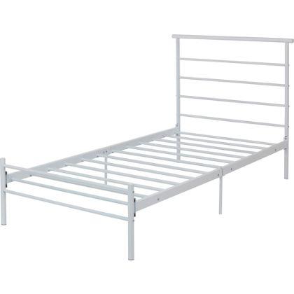 White Single Metal Bed (W 103cm x L 200cm x H 103cm)